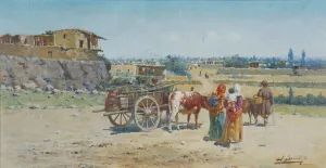Oriental Landscape by Richard Karlovich Zommer Oil Painting