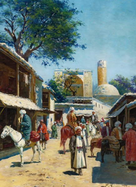 Main Product Photo of Samarkand Street Market Painting by Richard Karlovich Zommer