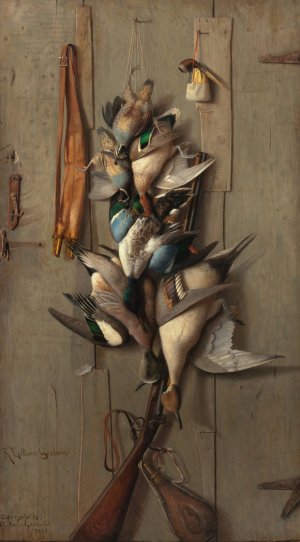 Still Life with Game and Hunting Paraphernalia by Richard La Barre Goodwin Oil Painting