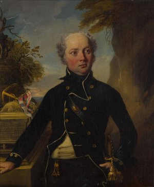 Portrait of Captain John Harvey by Richard Livesay Oil Painting