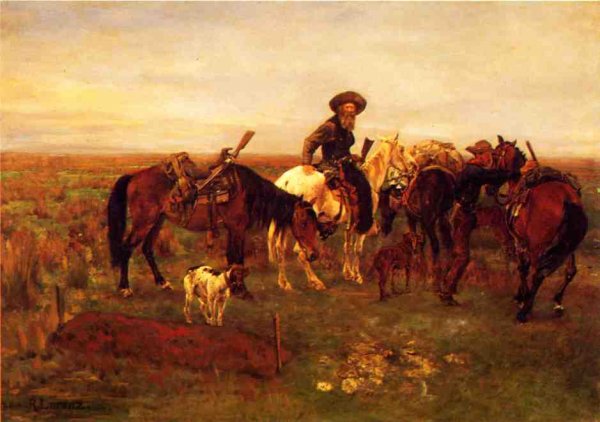 Main Product Photo of Burial on The Plains Painting by Richard Lorenz