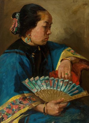 Portrait of a Mandarin Woman by Richard Lorenz Oil Painting