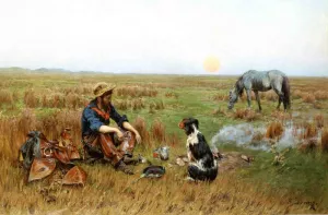 Sunset on the Prarie by Richard Lorenz - Oil Painting Reproduction