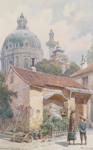 Bildstock hinter der Karlskirche by Richard Moser Oil Painting