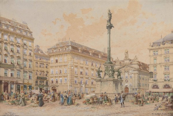 Wien Am Hof by Richard Moser - Hand-Painted Oil Painting Reproduction