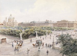 Wien Elisabethbrucke Oil painting by Richard Moser