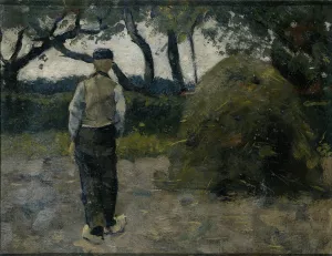 A Farmer standing near a Hay-Stack by Richard Nicolaus Roland Holst A Farmer standing near a Hay-Stack by Richard Nicolaus Roland Holst Oil Painting