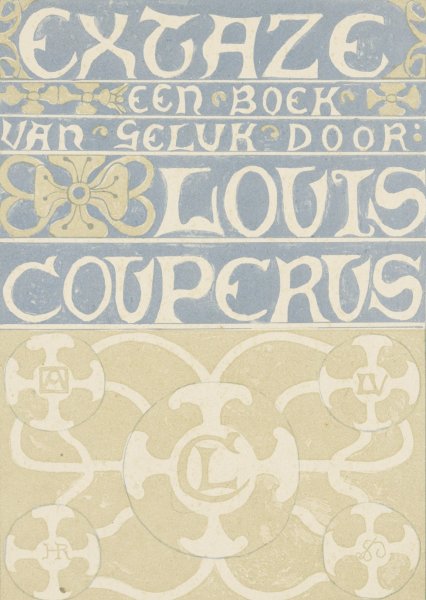 Bandontwerp voor; Louis Couperus, Extaze; een boek van geluk, 1894  by Richard Nicolaus Roland Holst - Hand-Painted Oil Painting Reproduction