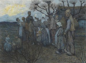 De veldprediking by Richard Nicolaus Roland Holst Oil Painting