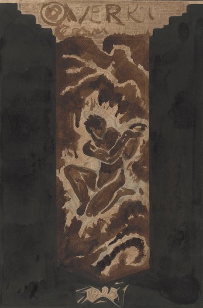 Eerste ontwerp voor de boekband voor Over Kunst, II, door R.N. Roland Holst  by Richard Nicolaus Roland Holst - Hand-Painted Oil Painting Reproduction