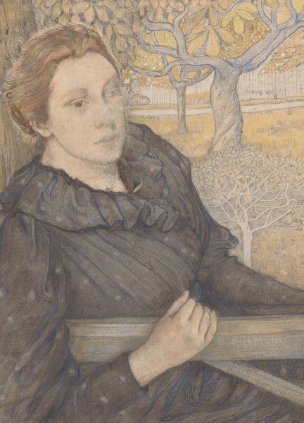 Henriette van der Schalk in een tuin te Noordwijk  by Richard Nicolaus Roland Holst - Hand-Painted Oil Painting Reproduction