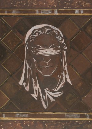 Kop van de geblinddoekte Justitia; ontwerp voor figuur van de marmerdecoratie in de Hoge Raad te Den Haag by Richard Nicolaus Roland Holst Oil Painting