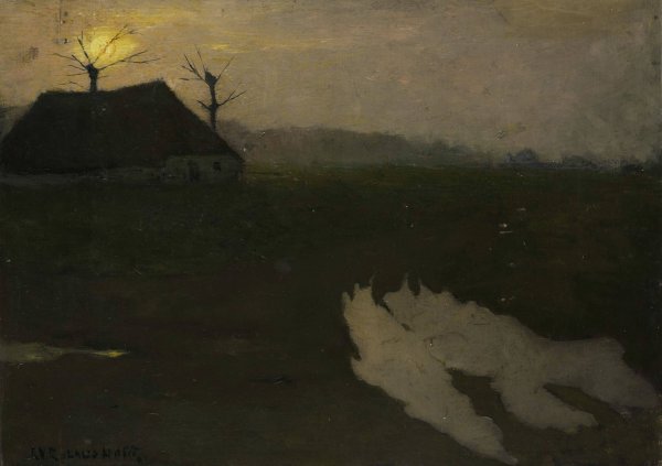 Landscape by Moonlight  by Richard Nicolaus Roland Holst - Hand-Painted Oil Painting Reproduction