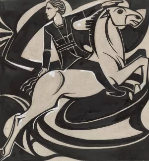 Man te paard by Richard Nicolaus Roland Holst Man te paard by Richard Nicolaus Roland Holst Oil Painting