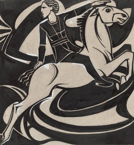 Man te paard  by Richard Nicolaus Roland Holst - Hand-Painted Oil Painting Reproduction