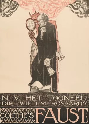 N V Het Tooneel Dir Willem Royaards Goethe's Faust by Richard Nicolaus Roland Holst Oil Painting