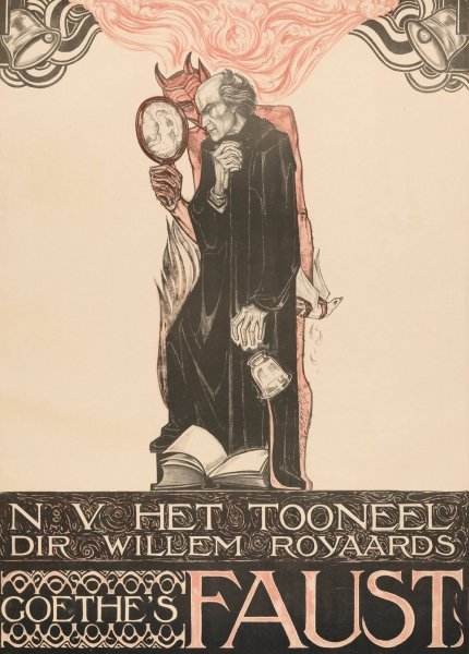N V Het Tooneel Dir Willem Royaards Goethe's Faust  by Richard Nicolaus Roland Holst - Hand-Painted Oil Painting Reproduction