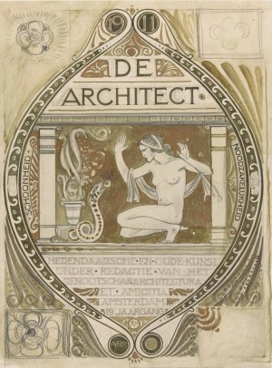 Ontwerp voor de omslag van De Architect by Richard Nicolaus Roland Holst Oil Painting