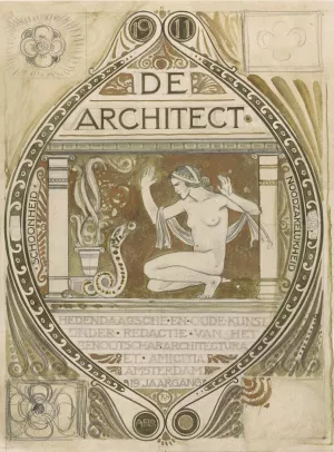 Ontwerp voor de omslag van De Architect by Richard Nicolaus Roland Holst Oil Painting