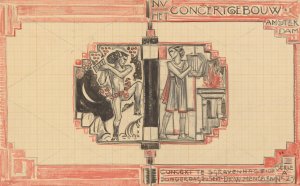 Ontwerp voor de omslag van een programma van het Concertgebouw by Richard Nicolaus Roland Holst Oil Painting