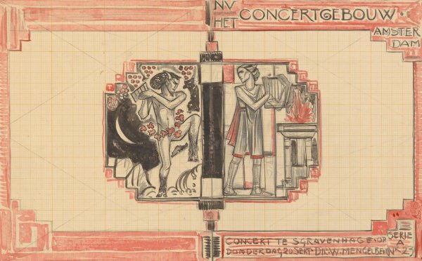 Main Product Photo of Ontwerp voor de omslag van een programma van het Concertgebouw  Painting by Richard Nicolaus Roland Holst