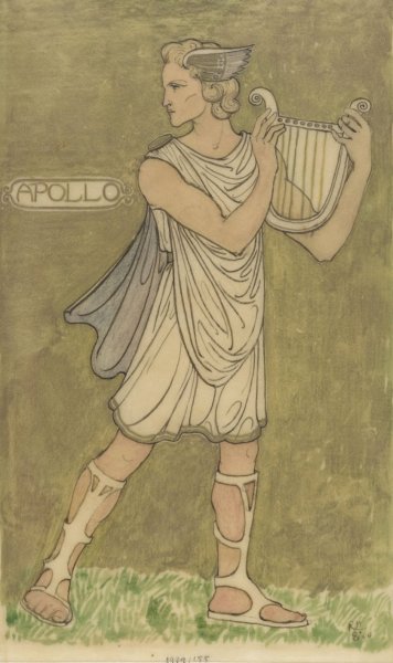 Ontwerp voor kostuum voor Apollo  by Richard Nicolaus Roland Holst - Hand-Painted Oil Painting Reproduction