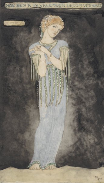 Ontwerp voor kostuum voor Deiopeia  by Richard Nicolaus Roland Holst - Hand-Painted Oil Painting Reproduction