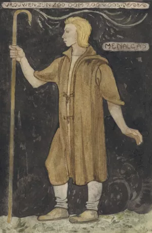 Ontwerp voor kostuum voor Menalcas by Richard Nicolaus Roland Holst Ontwerp voor kostuum voor Menalcas by Richard Nicolaus Roland Holst Oil Painting