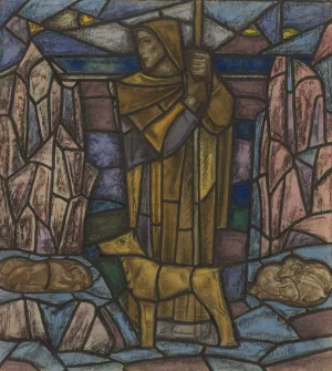 Ontwerp voor raam in het Nederlands Paviljoen op de tentoonstelling Arts Decoratifs te Parijs, 1925 by Richard Nicolaus Roland Holst Oil Painting