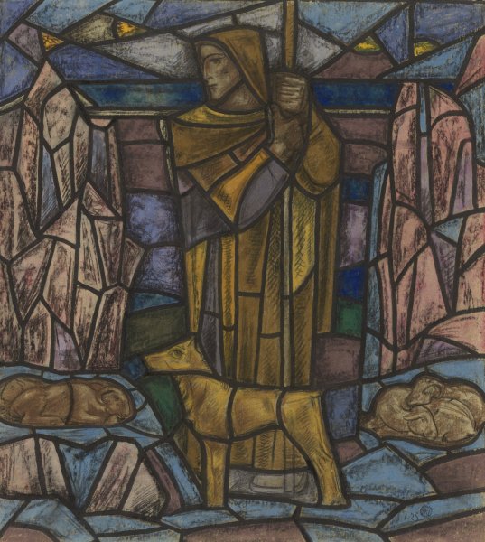 Ontwerp voor raam in het Nederlands Paviljoen op de tentoonstelling Arts Decoratifs te Parijs, 1925  by Richard Nicolaus Roland Holst - Hand-Painted Oil Painting Reproduction