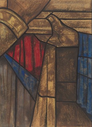 Ontwerp voor raam in het Noordertransept in de Dom te Utrecht 27 by Richard Nicolaus Roland Holst Oil Painting