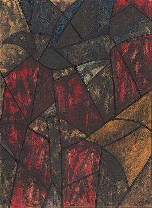 Ontwerp voor raam in het Noordertransept in de Dom te Utrecht 5 by Richard Nicolaus Roland Holst Oil Painting