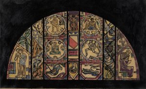Ontwerp voor raam in het postkantoor te Utrecht by Richard Nicolaus Roland Holst Oil Painting