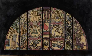 Ontwerp voor raam in het postkantoor te Utrecht by Richard Nicolaus Roland Holst Oil Painting