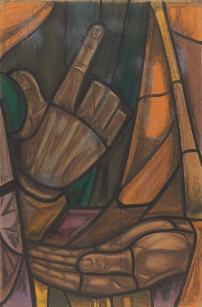 Ontwerp voor raam in het Zuidertransept van de Dom te Utrecht 2  by Richard Nicolaus Roland Holst - Hand-Painted Oil Painting Reproduction