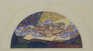 Ontwerp voor raam van het postkantoor te Utrecht; Mercurius by Richard Nicolaus Roland Holst Oil Painting