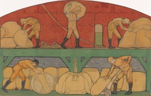 Ontwerp voor schildering in de beurs van Berlage; De Handel by Richard Nicolaus Roland Holst Oil Painting