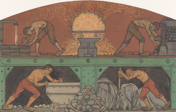 Main Product Photo of Ontwerp voor schildering in de beurs van Berlage; De Industrie  Painting by Richard Nicolaus Roland Holst