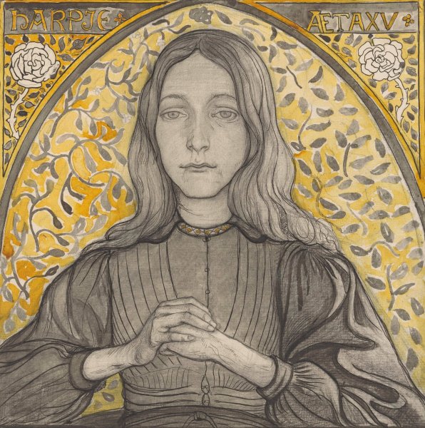 Portrait of Harpje, Aged 15  by Richard Nicolaus Roland Holst - Hand-Painted Oil Painting Reproduction