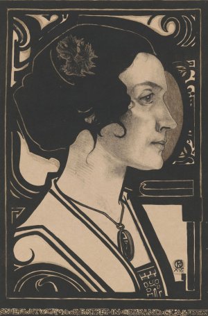 Portret van een onbekende vrouw by Richard Nicolaus Roland Holst Oil Painting