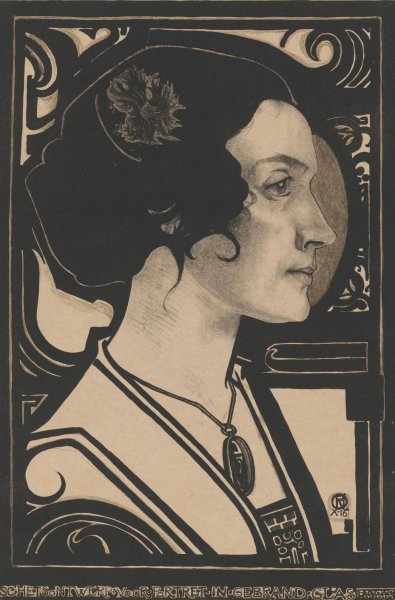Portret van een onbekende vrouw  by Richard Nicolaus Roland Holst - Hand-Painted Oil Painting Reproduction
