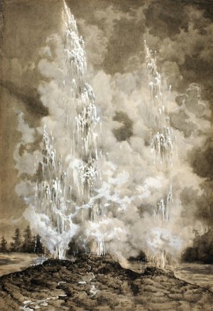 Yellowstone Geyser, by Richard Norris Brooke Oil Painting
