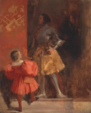 A Knight and Page by Richard Parkes Bonington Oil Painting