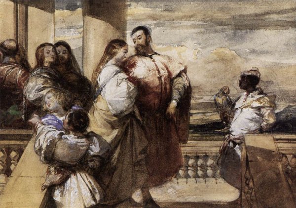 Main Product Photo of A Venetian Scene Painting by Richard Parkes Bonington