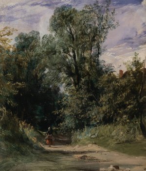 A Wooded Lane by Richard Parkes Bonington Oil Painting