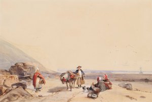 Coast Scene With Figures by Richard Parkes Bonington Oil Painting