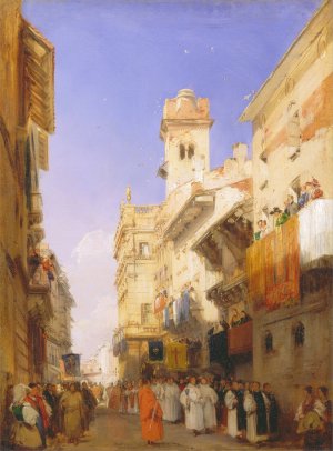Corso Sant'Anastasia, Verona by Richard Parkes Bonington Oil Painting