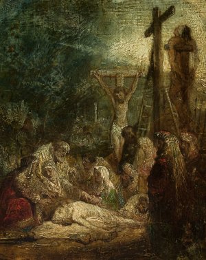 Descent from the Cross by Richard Parkes Bonington Oil Painting