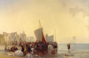 Fishmarket by Richard Parkes Bonington Oil Painting