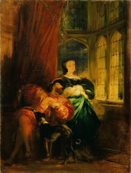 Francois Ier and Marguerite de Navarre  by Richard Parkes Bonington - Hand-Painted Oil Painting Reproduction